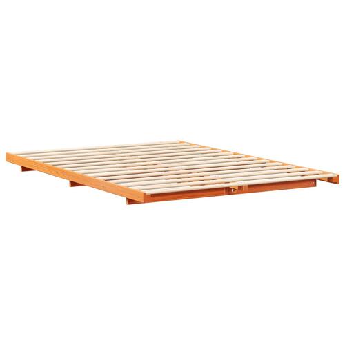 Gulv seng ramme Gyldenbrun 150 x 200 cm Massivt fyrretræ