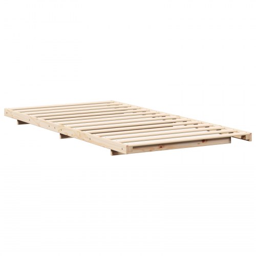 Gulv seng ramme Brun 90 x 200 cm Massivt fyrretræ
