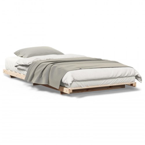 Gulv seng ramme Brun 90 x 200 cm Massivt fyrretræ