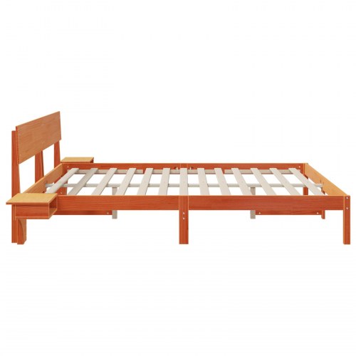 Sengestel med hovedgærde - voksbrun 180 x 200 cm, massiv fyrretræ