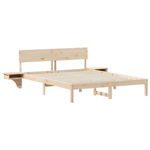 Sengestel med hovedgærde brun 160 x 200 cm i massiv fyrretræ