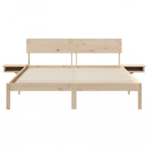 Sengestel med hovedgærde brun 160 x 200 cm i massiv fyrretræ