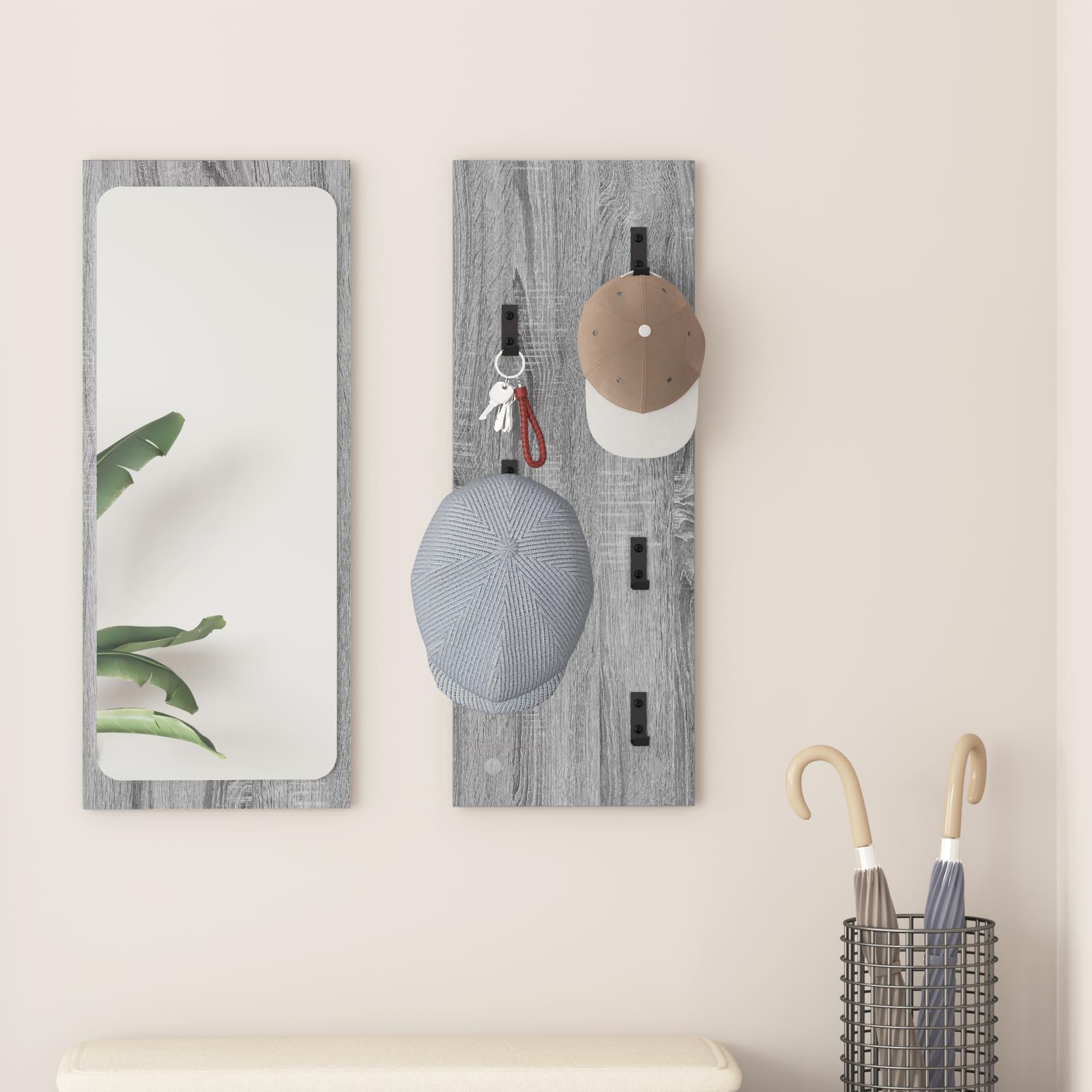 Vægmonteret Jakkeholder Grå sonoma-eg 30 x 1.5 x 80 cm billede
