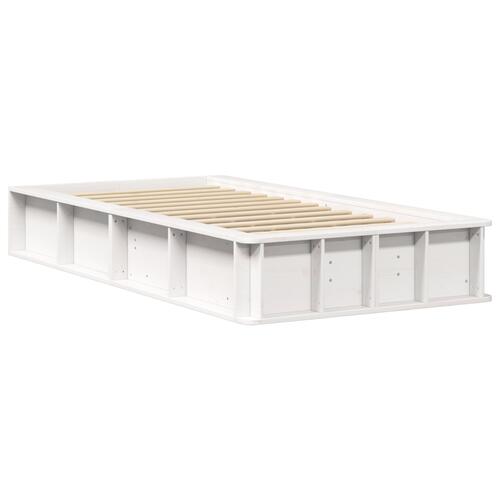Sengestel med opbevaring Hvid 90 x 200 cm Sammensat træ