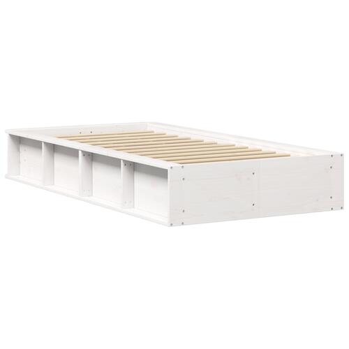 Sengestel med opbevaring Hvid 90 x 200 cm Sammensat træ