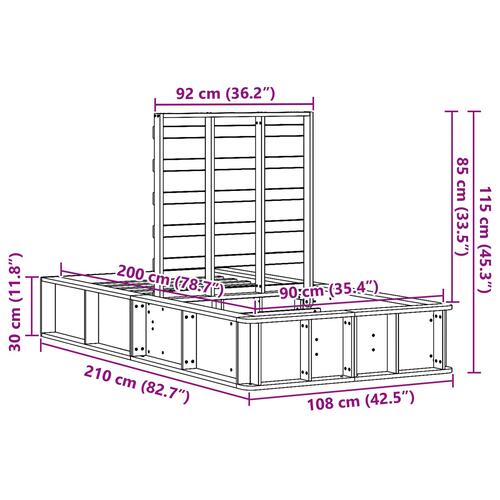Sengestel med opbevaring Hvid 90 x 200 cm Sammensat træ