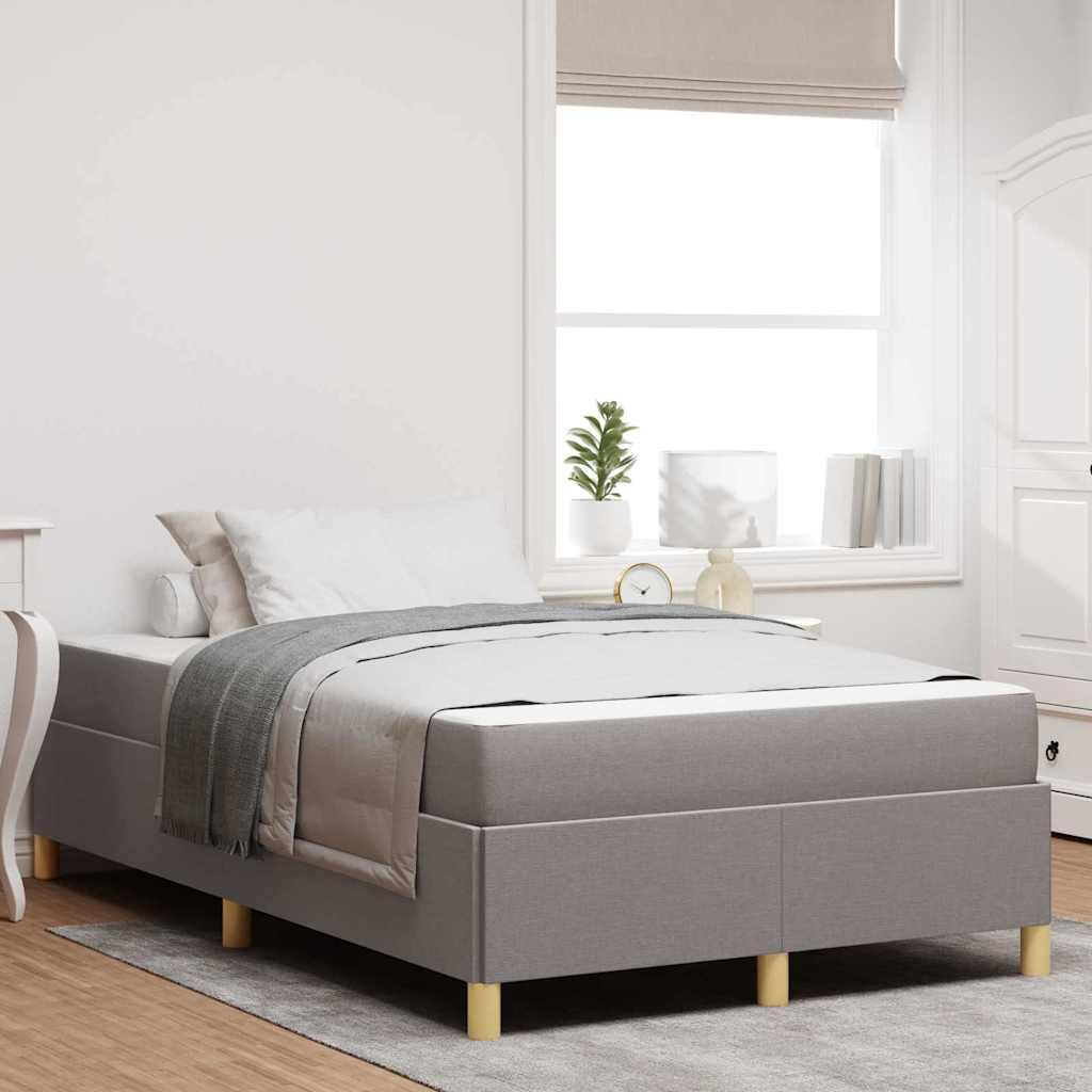 Sengestel med madras Gråbrun 120 x 190 cm Stof billede