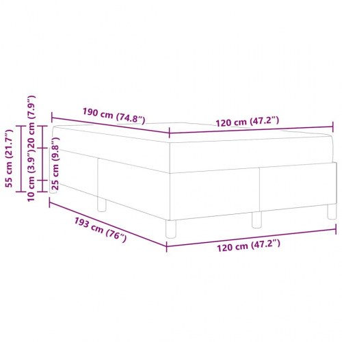 Sengestel med madras Creme 120 x 190 cm Stof