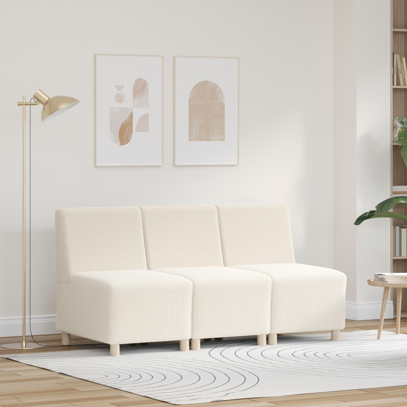 Sofa Chiar 3 stk Creme 55 x 74 x 82 cm Corduroy stof