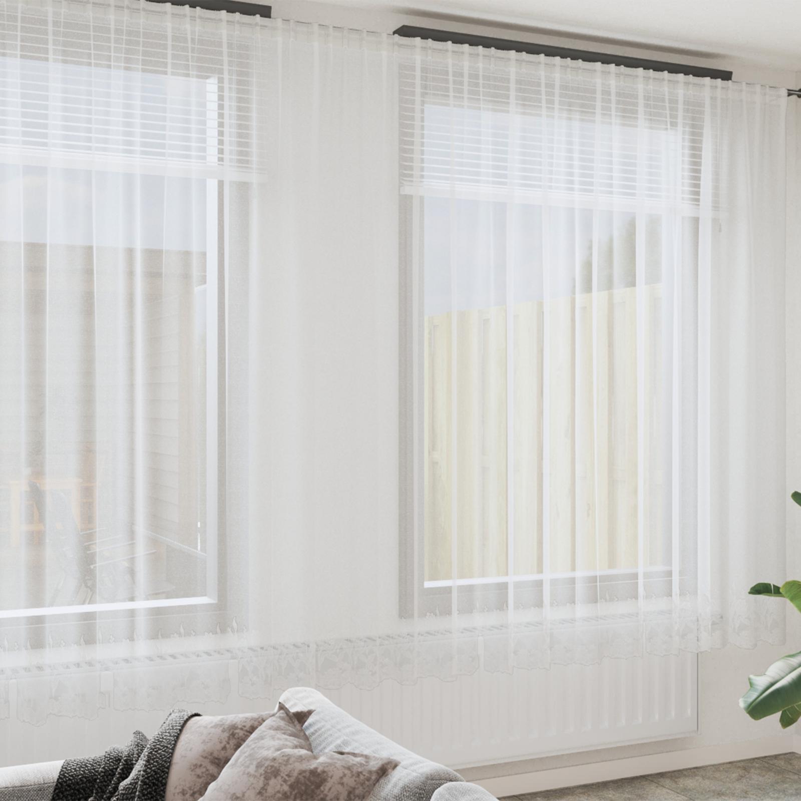 Lace Gardin med gardiner Hvid 750 x 300 cm Polyester