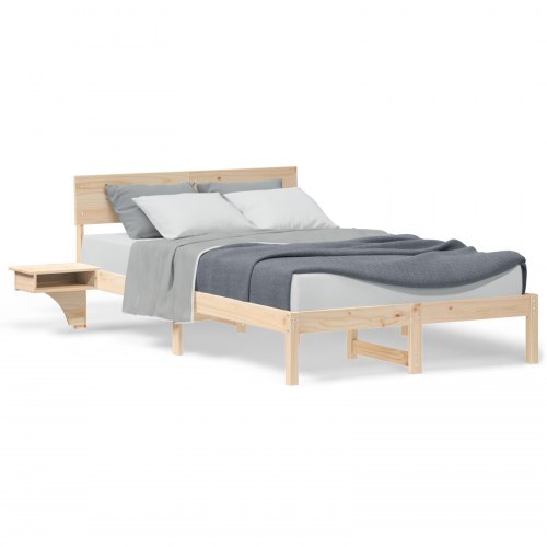 Sengestel med hovedgærde 120 x 190 cm - brun fyrretræ