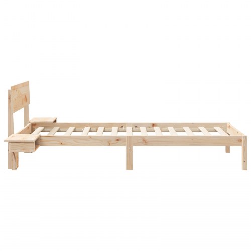 Sengestel med hovedgærde - brun 100 x 200 cm massivt fyrretræ