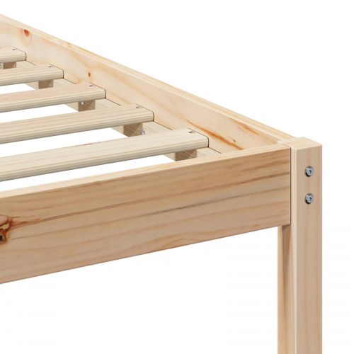 Sengestel med hovedgærde - brun 100 x 200 cm massivt fyrretræ