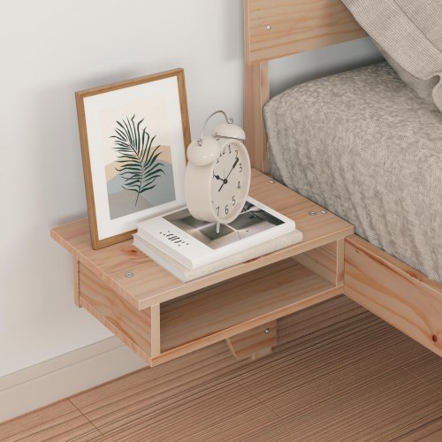 Sengestel med hovedgærde brun 90 x 190 cm - massiv fyrretræ