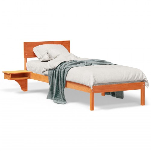 Sengestel med hovedgærde 75 x 190 cm - voks brun
