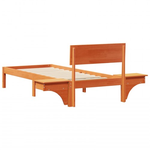 Sengestel med hovedgærde 75 x 190 cm - voks brun