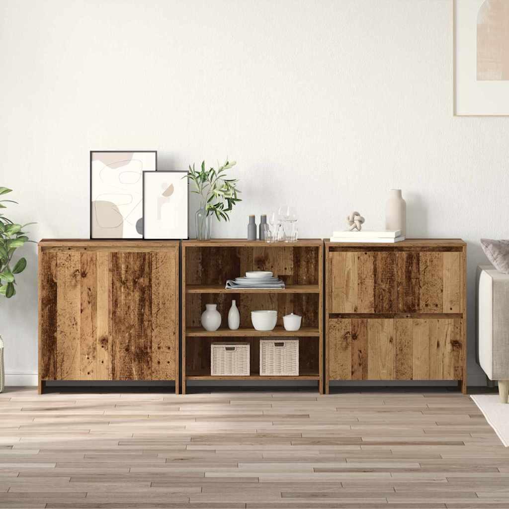 Sideboards 3 stk Gammelt træ 70 x 41 x 75 cm Konstrueret træ