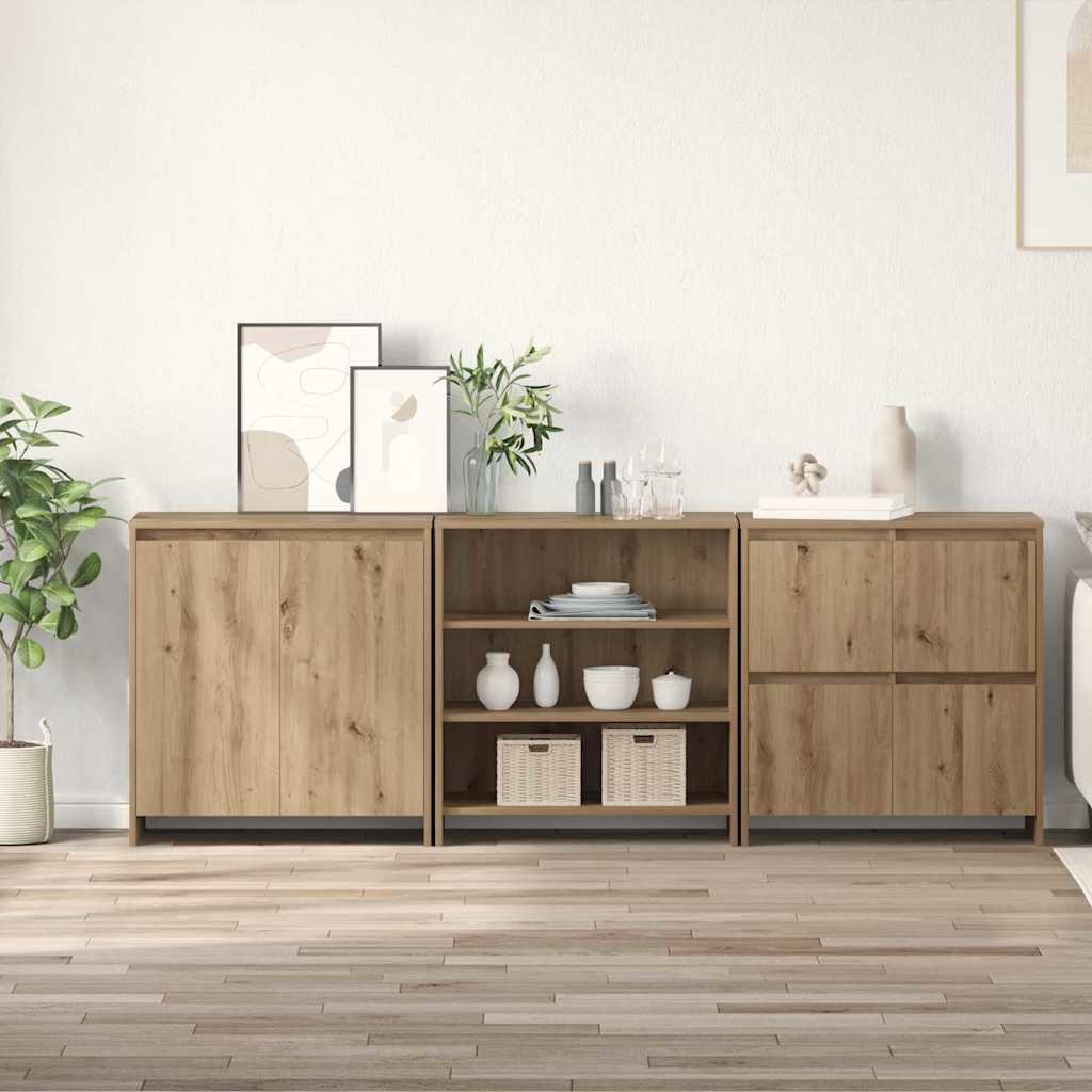 Sideboards 3 stk artisan eg 70 x 41 x 75 cm Konstrueret træ