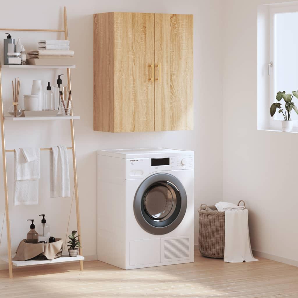 Væghængt skab 69,5x34x90 cm konstrueret træ sonoma-eg