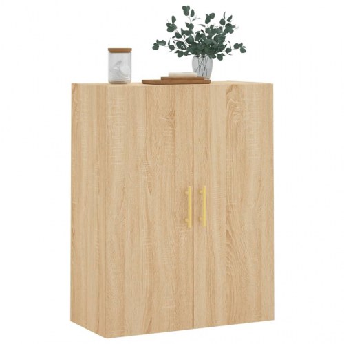 Væghængt skab 69,5×34×90 cm - konstrueret træ i sonoma-eg