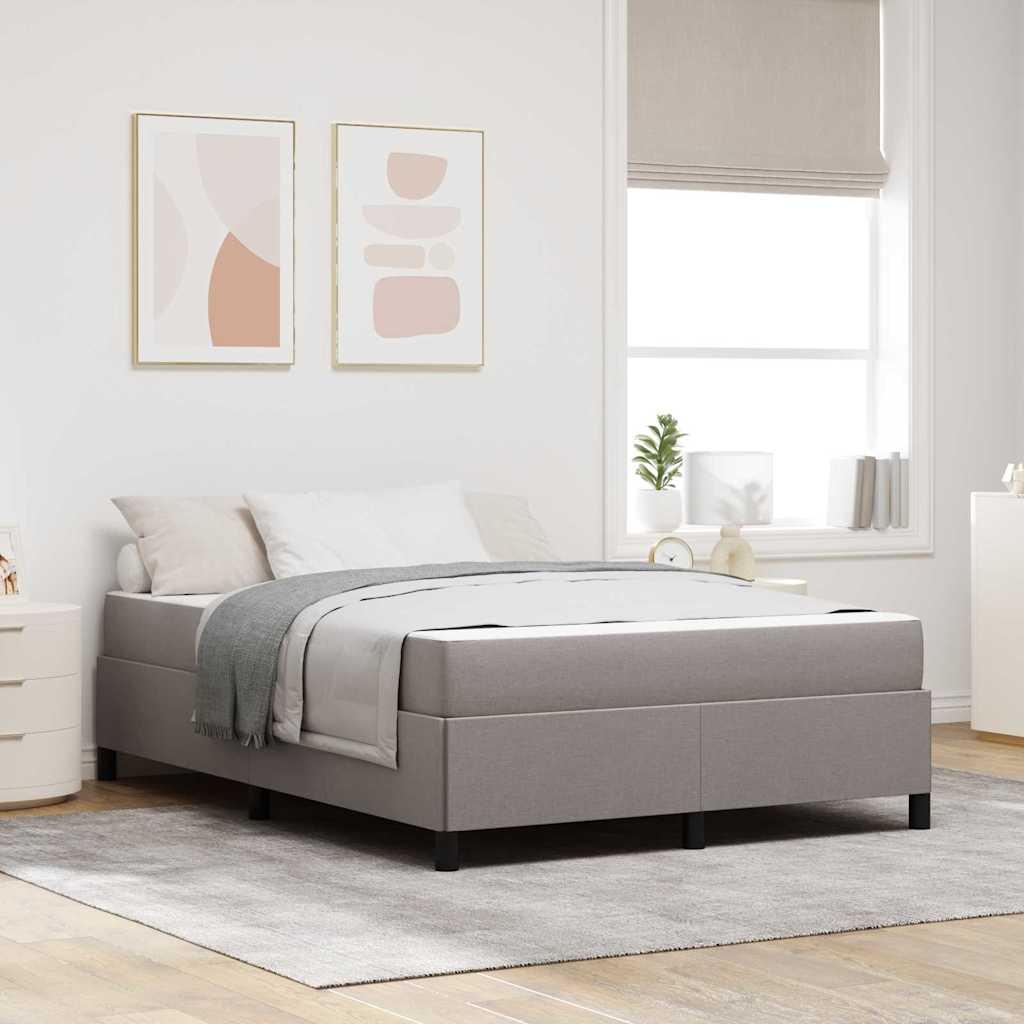 Box spring seng Taupe, Sort 140 x 190 cm Stof, Ingeniørtræ
