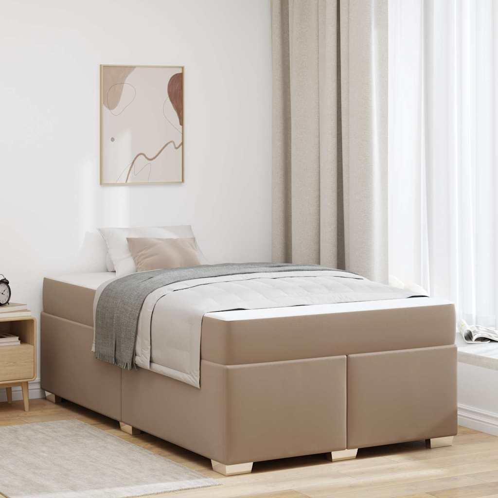 Sengestel med madras Cappuccino 120 x 200 cm Stof billede