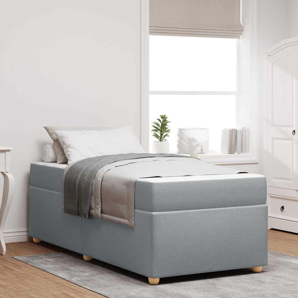 Sengeramme med madras Andet Lysegrå 90 x 190 cm Stof