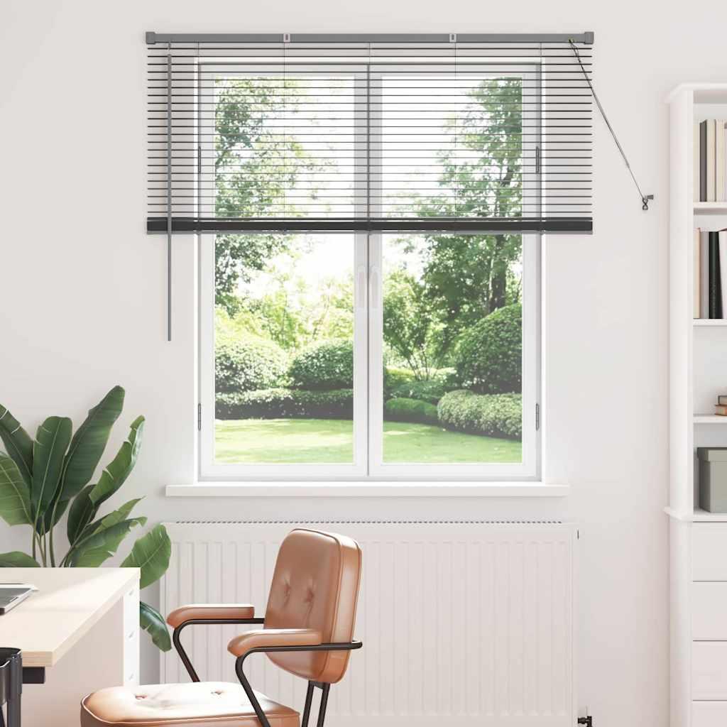 Persienner i aluminium - mørkegrå 130 × 135 cm billede