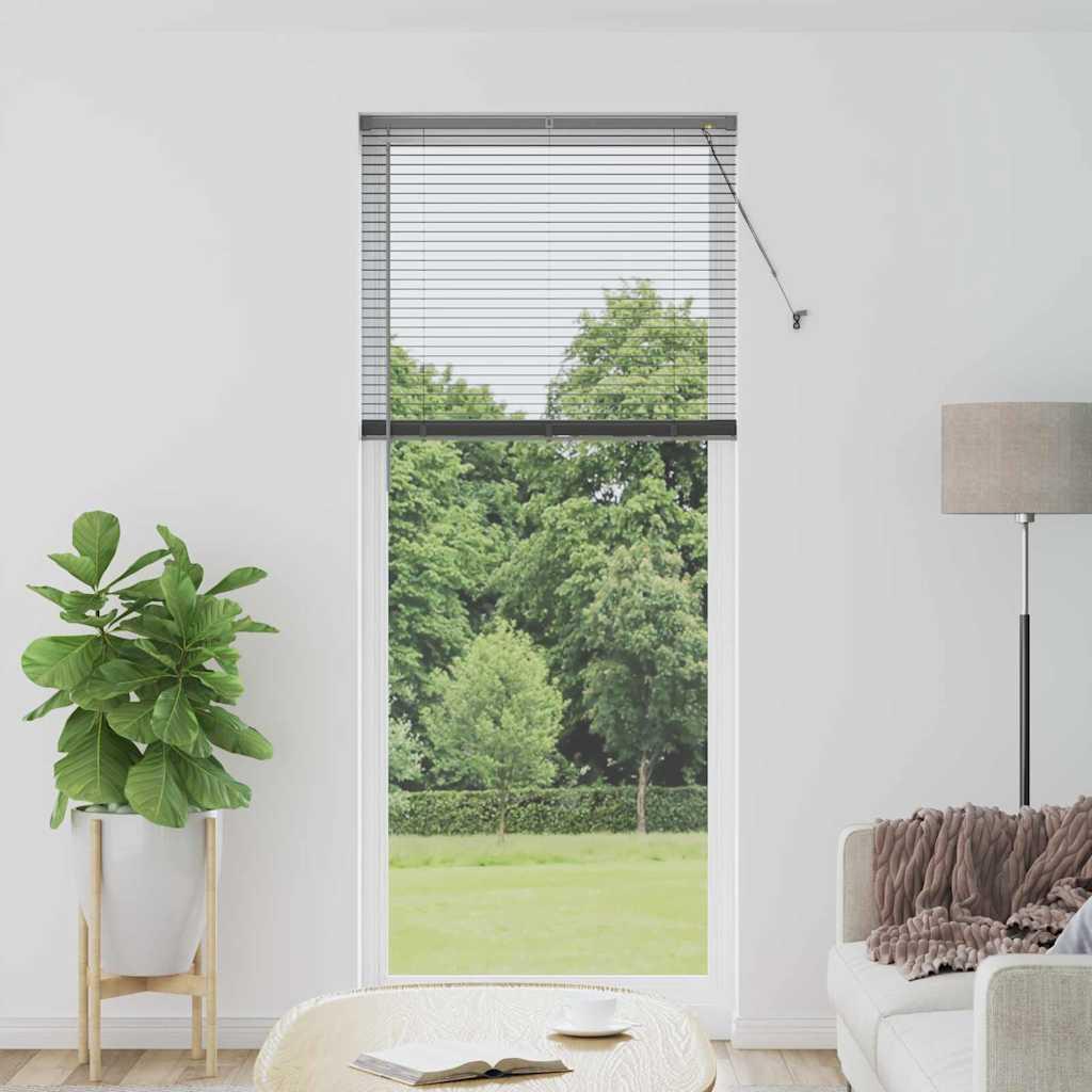 Persienner i aluminium - mørkegrå 220 × 85 cm billede