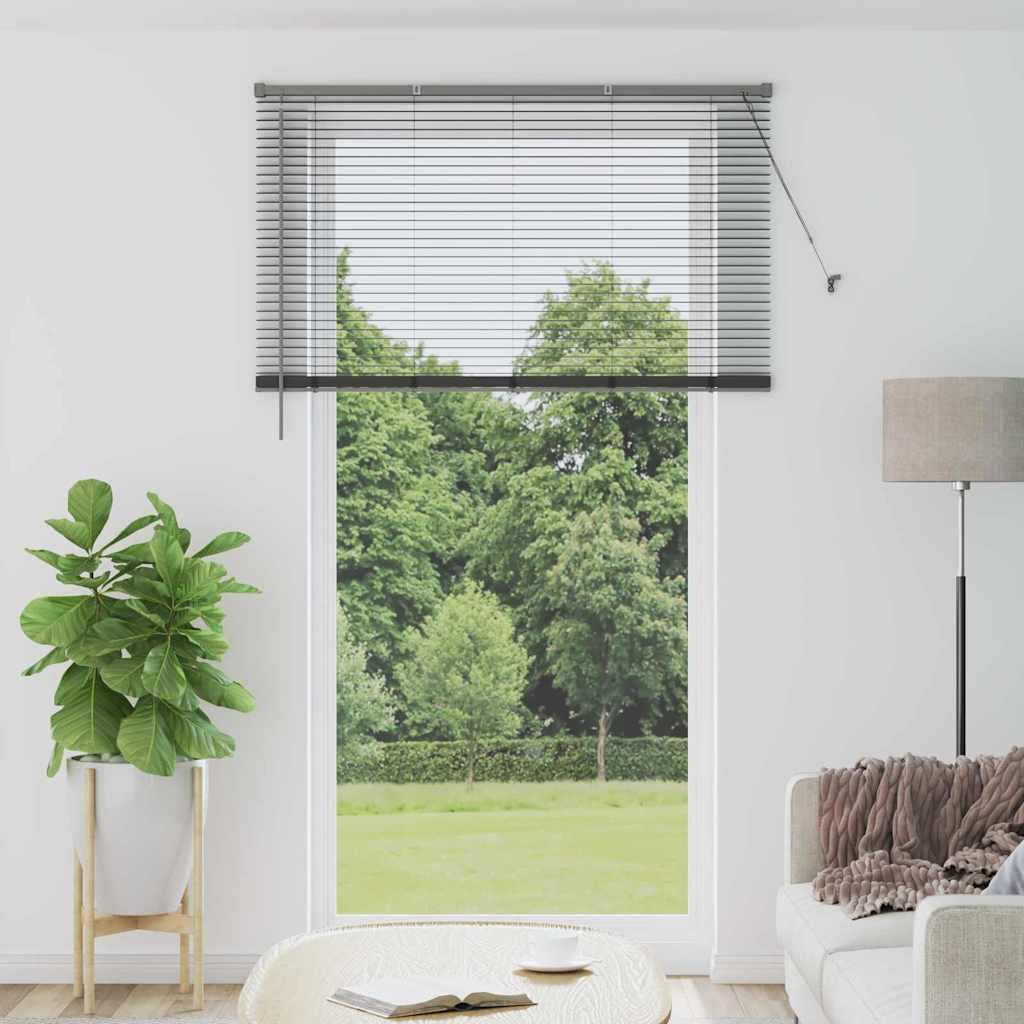 Persienne i aluminium - mørkegrå 220 × 125 cm billede