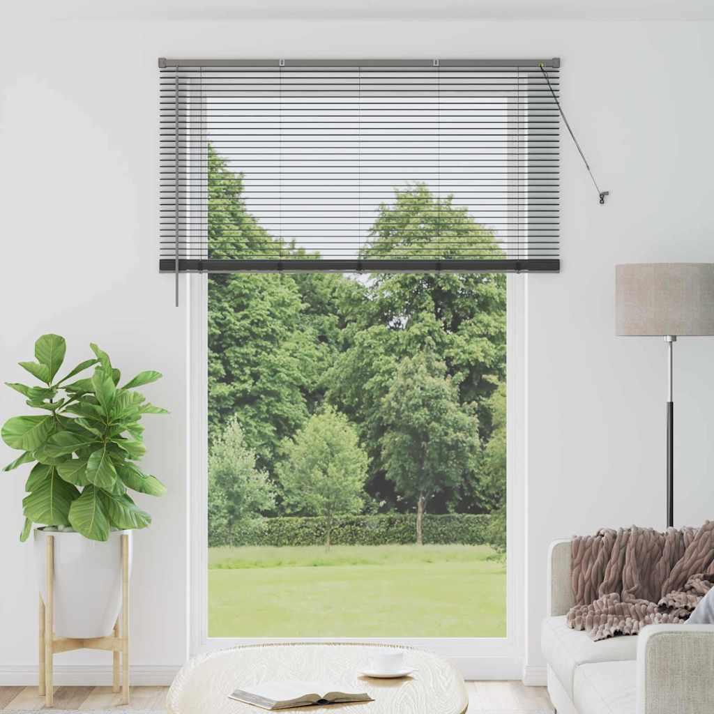 Persienner mørkegrå 220 × 140 cm - aluminium, indvendig montering billede