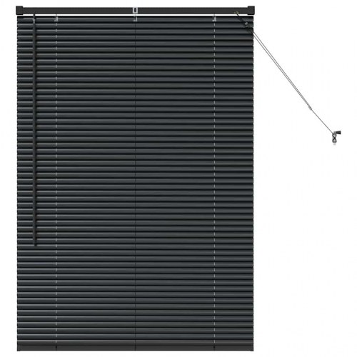 Persienner i aluminium - sort 130 × 90 cm