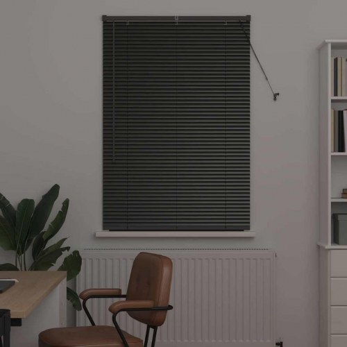 Persienner i aluminium - sort 130 × 90 cm