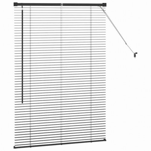 Persienner i aluminium - sort 130 × 90 cm
