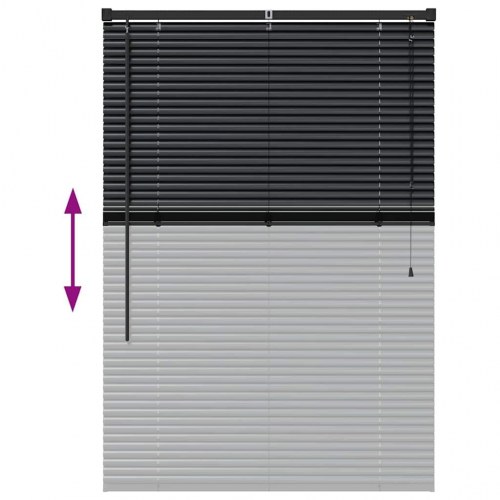 Persienner i aluminium - sort 130 × 90 cm