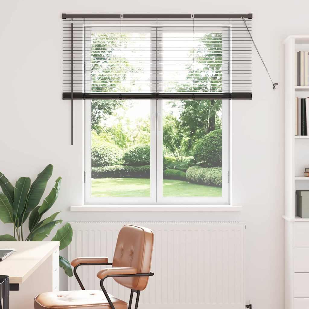 Persienne i aluminium - sort 130 × 135 cm billede