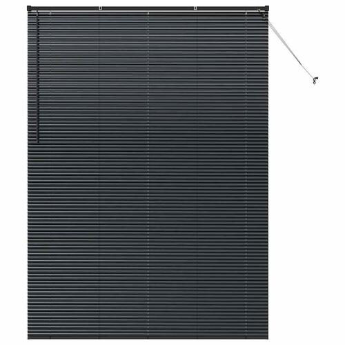 Vinduesskærm med gardiner Andet Sort 155 x 220 cm Aluminium