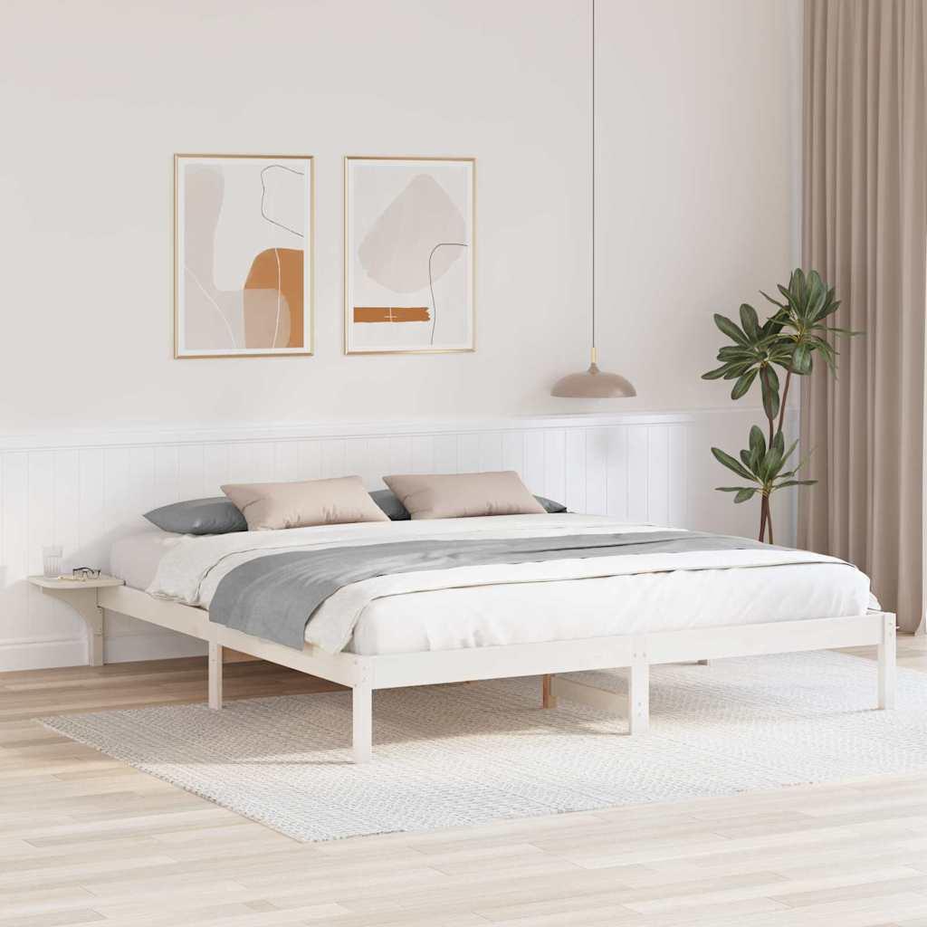 Sengestel med sengeborde Hvid 200 x 200 cm Hvid billede