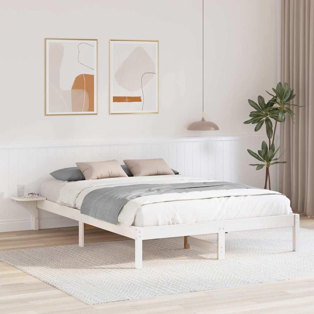 Sengestel med sengeborde Hvid 160 x 200 cm Hvid billede