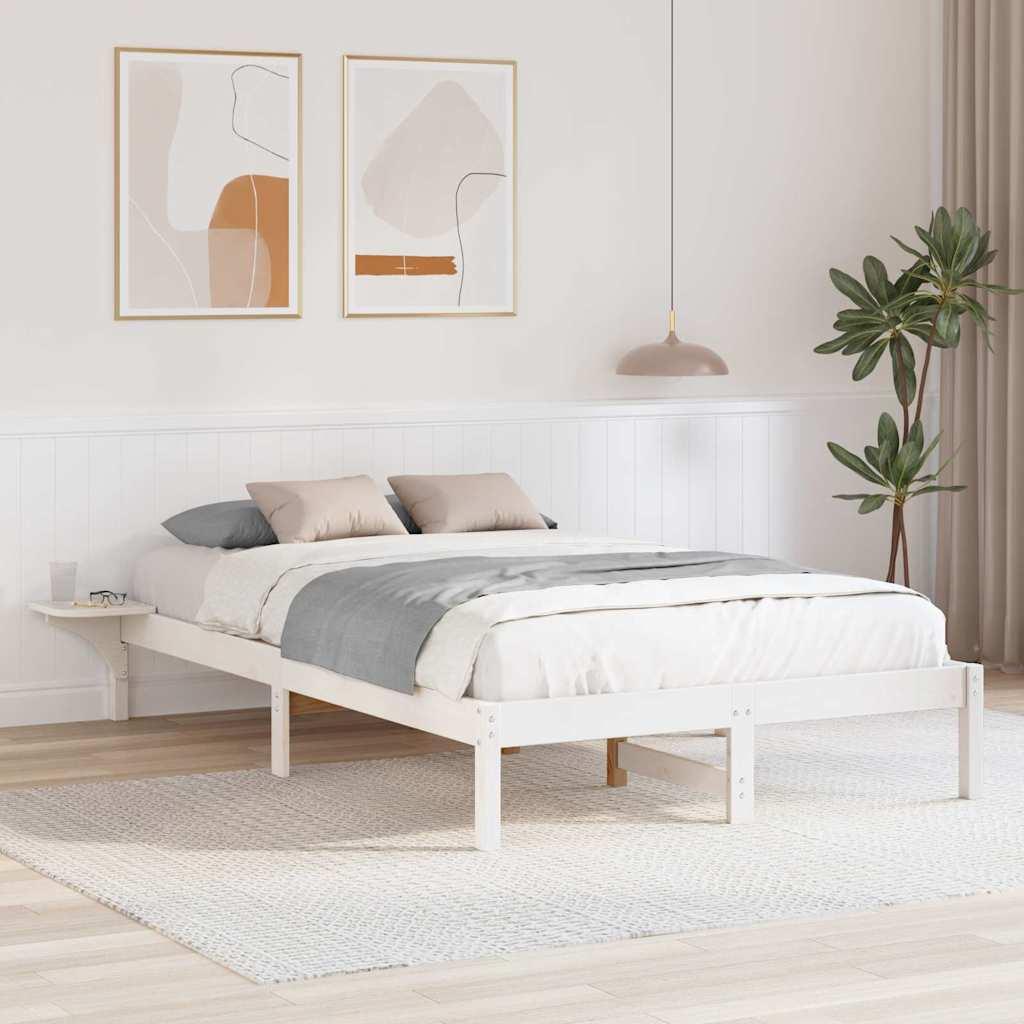 Sengestel med sengeborde Hvid 120 x 190 cm Hvid billede