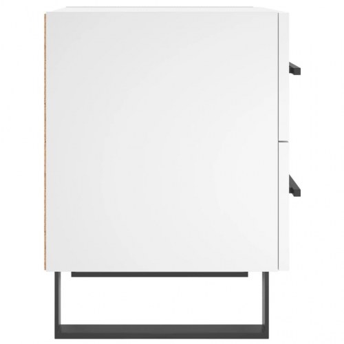 Sengebord med 2 skuffer - 40×35×47,5 cm - hvid konstrueret træ
