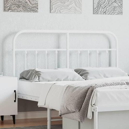 Sengegavl 140 cm metal hvid