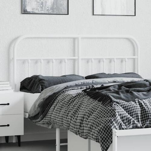 Sengegavl 140 cm metal hvid
