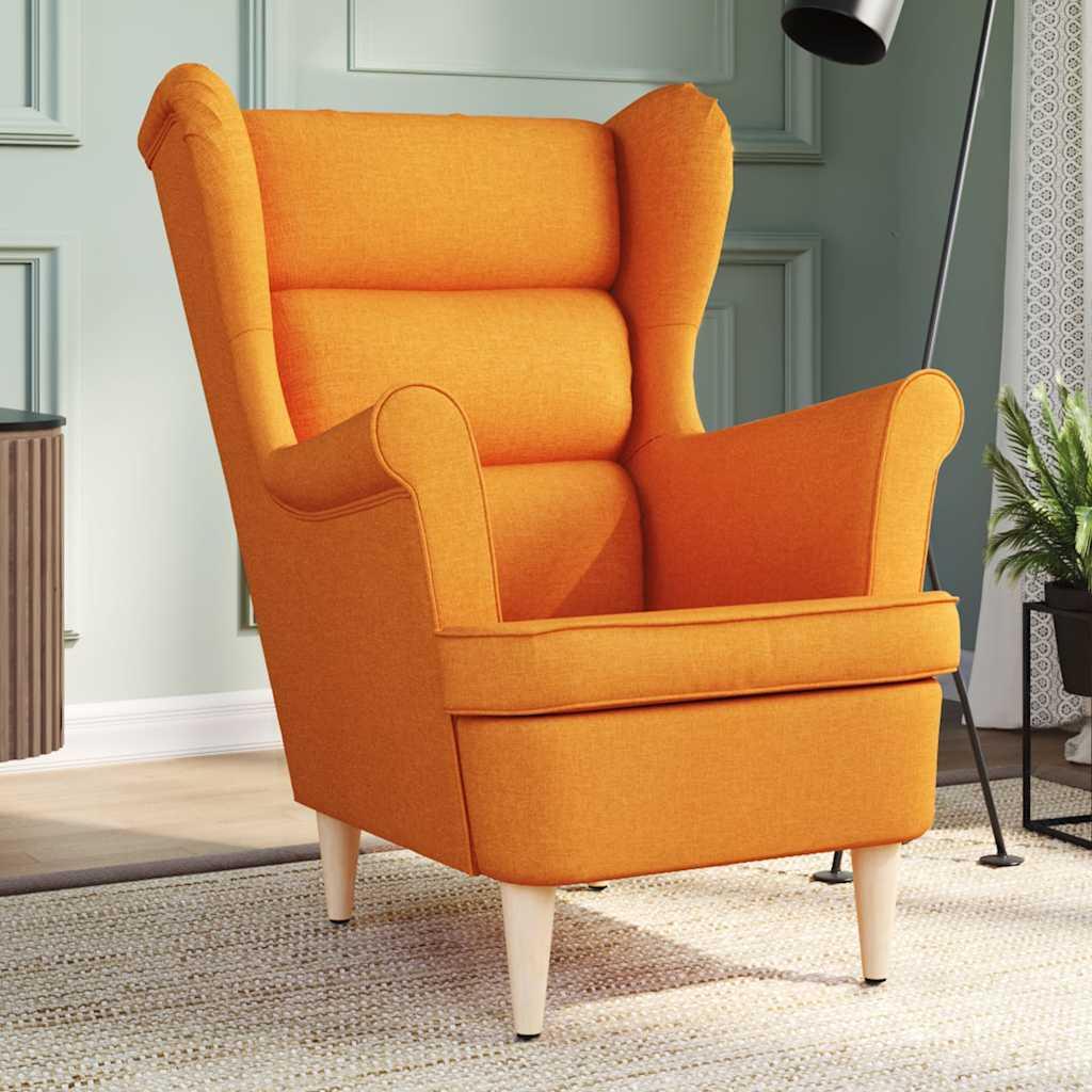 Lænestol 74x84x100 cm stof mørkegul