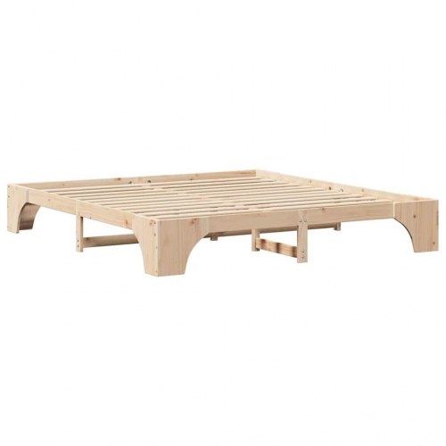 Sengestel naturfarvet 200 x 200 cm - massiv fyrretræ