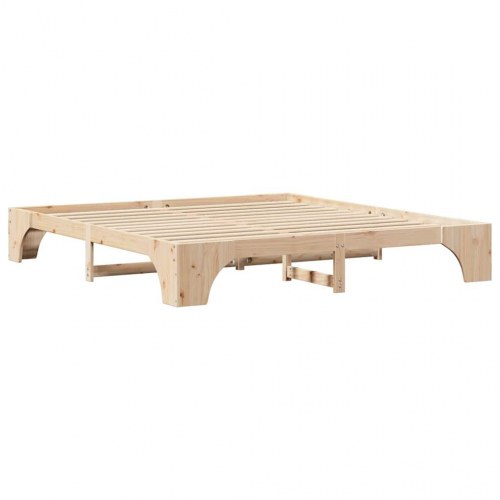 Sengestel naturfarvet 200 x 200 cm - massiv fyrretræ