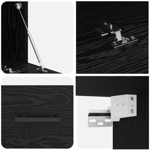 Vægskab 100 x 36,5 x 35 cm - sort eg