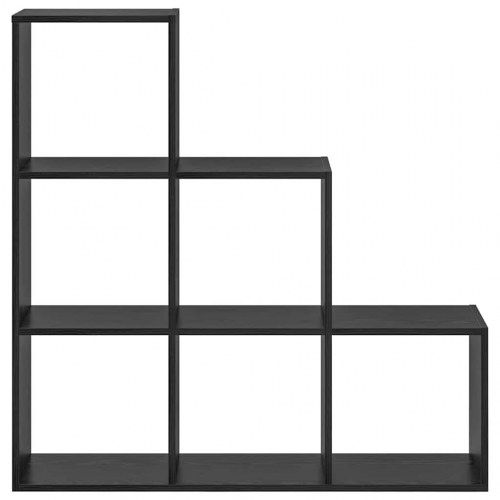 Rumdeler bogreol i sort eg - 6 rum, 99 × 29 × 99 cm, konstrueret træ