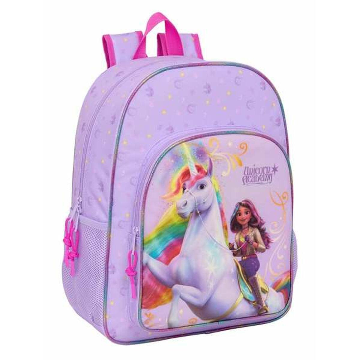 Unicorn Academy skoletaske - Syren 33 × 42 × 14 cm