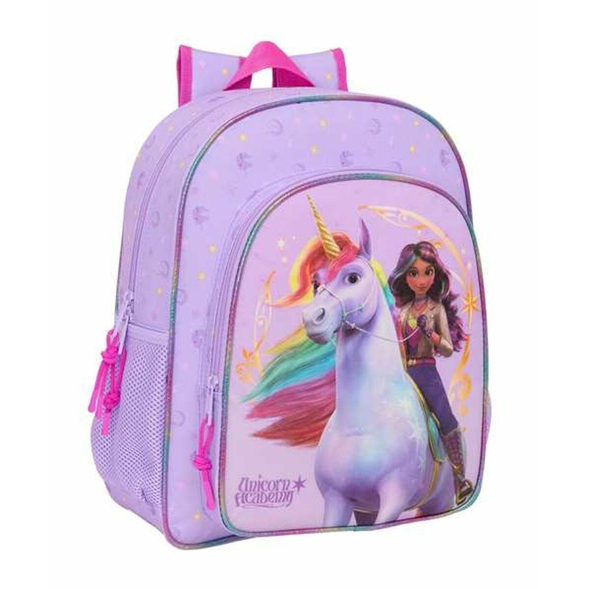 Unicorn Academy skoletaske - Syren, 32 × 38 × 12 cm